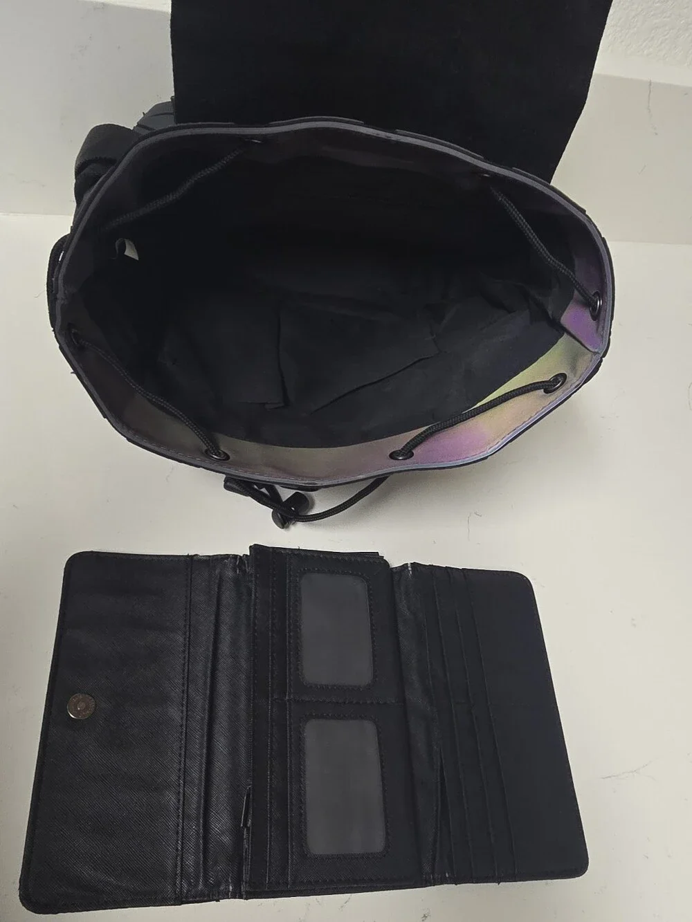 Luminous Geometric Backpack & Wallet Set 11.4